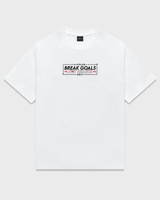 "Break Goals Not Hearts" T Shirt // White