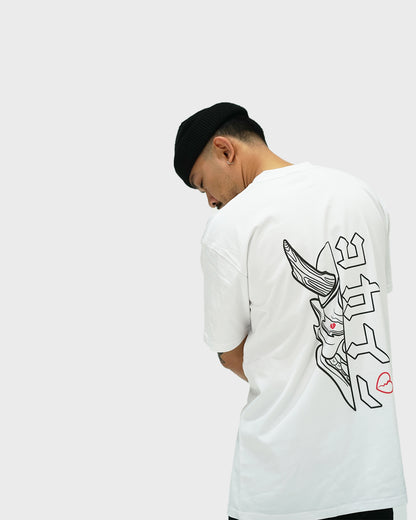 "Hanbun Hannya" T Shirt // White