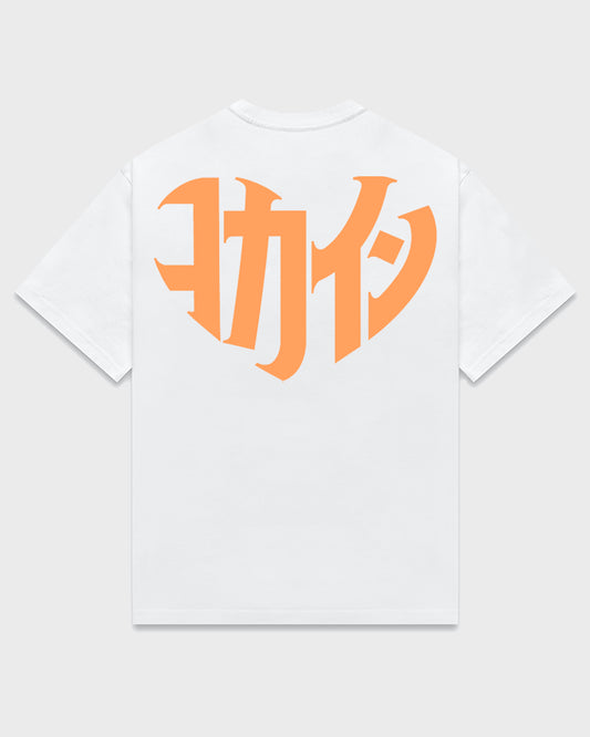 "Shinzo" LOGO PEACH T Shirt // White