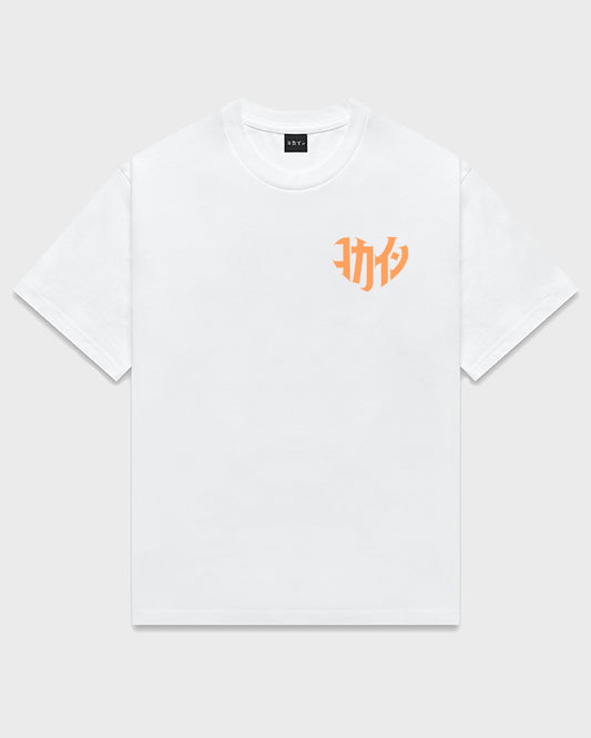 "Shinzo" LOGO PEACH T Shirt // White