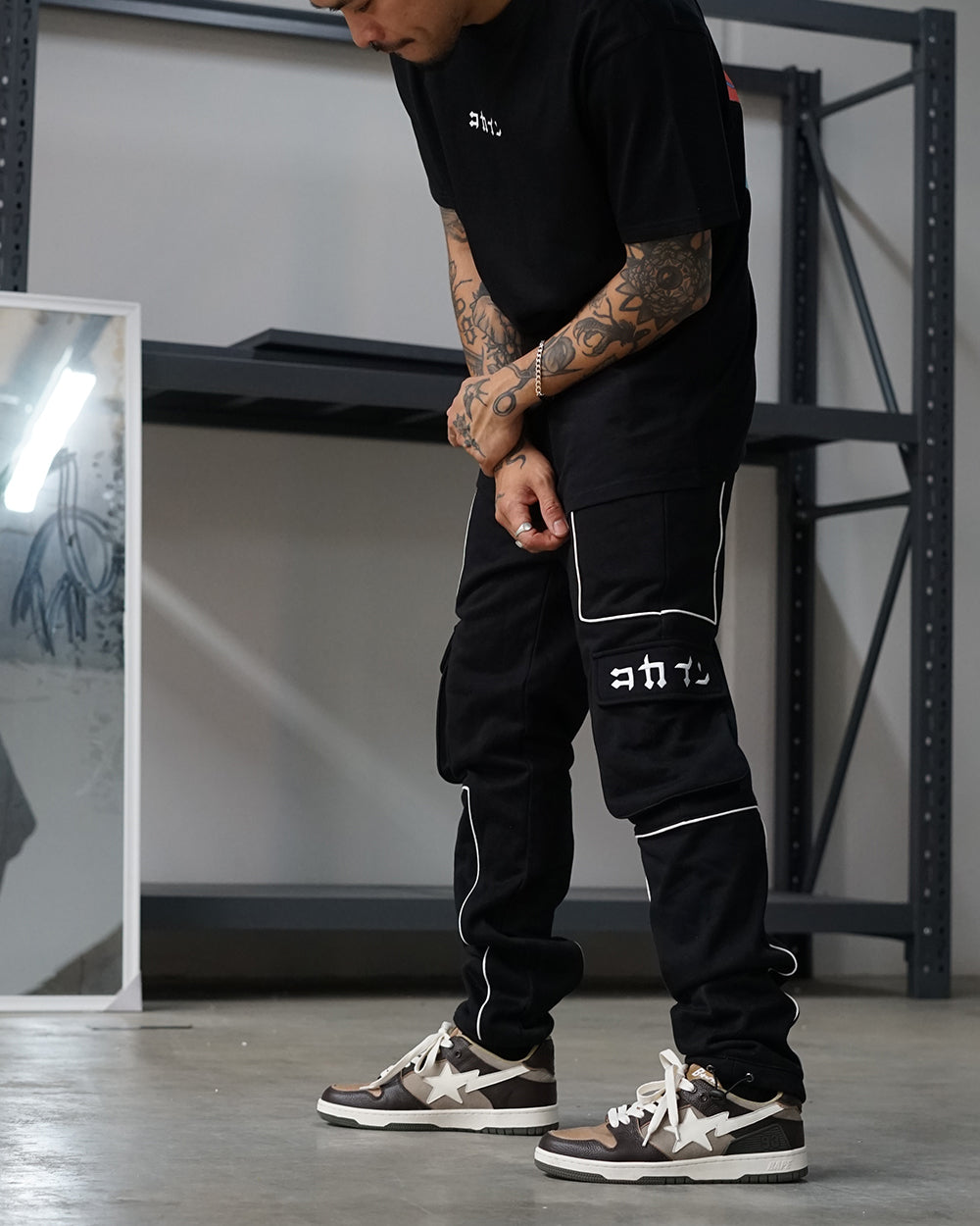 "3M" Piping Trackie Pants ///