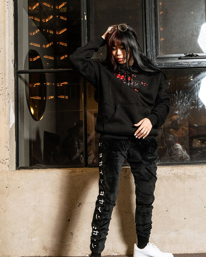 Black / Red Blossom V1 //// Hoodie