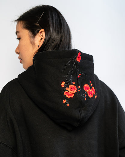 Black / Red Blossom V1 //// Hoodie