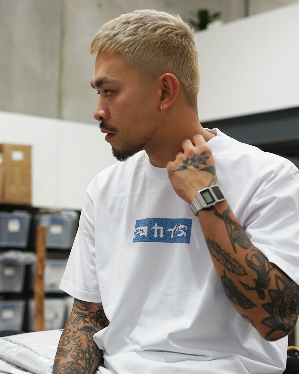 "Waves" Box T Shirt // White